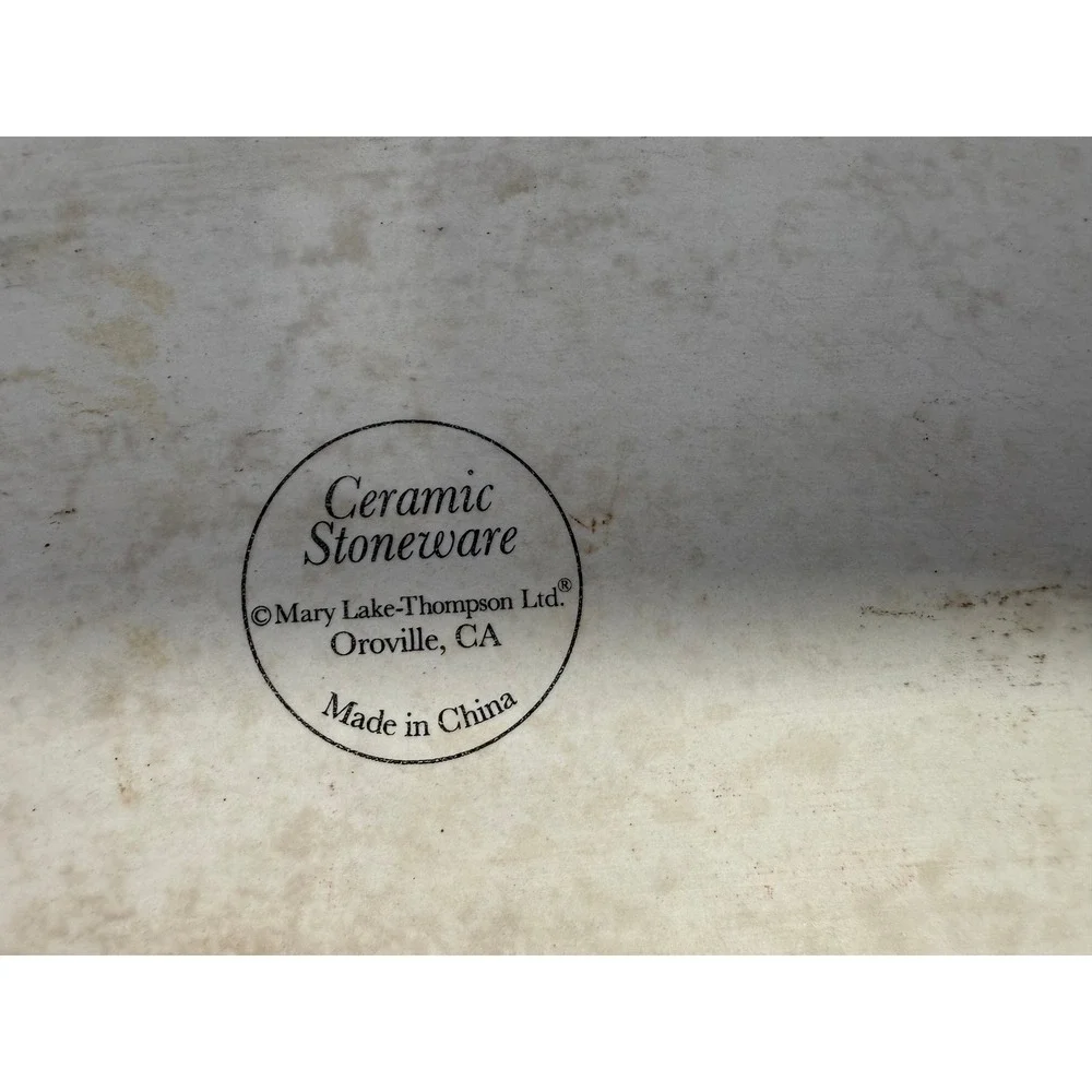 Mary Lake-Thompson Ceramic‎ Stoneware Garden Wheelbarrow Scalloped Baking Dish